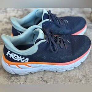 Hoka Navy and Coral Athletic Shoes